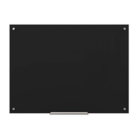 U Brands UBrands Glass Dry Erase Board  47 x 35 Inches  Black Surface  Frameless 171U00-01